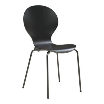 Eetkamerstoel Etne 85x48x50 cm set van 4 zwart [en.casa], Huis en Inrichting, Stoelen, Verzenden, Nieuw