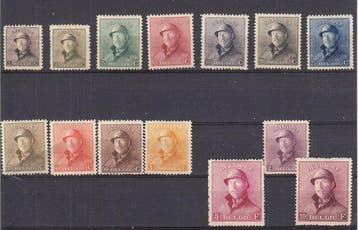 België 1919 - Helm - OBP : 165/178, Gestempeld