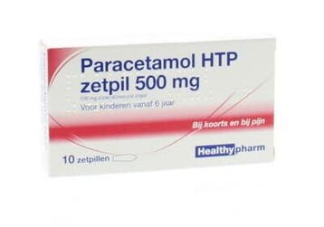 Paracetamol 500 mg Healthypharm - 10 zetpillen, Verzenden, Nieuw