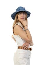 Vissershoed Jeans Blauw Blauwe Denim Cowboyhoed Spijkerstof, Ophalen of Verzenden, Nieuw, Overige maten, Carnaval