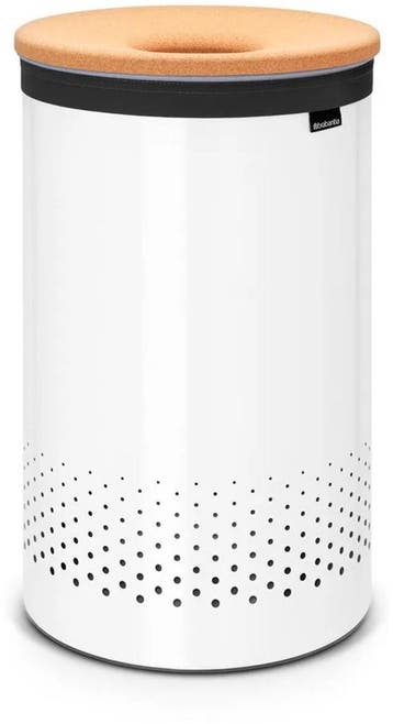 Brabantia Wasmand - met Deksel - 60 l - White / Kurken, Ophalen of Verzenden, Zo goed als nieuw