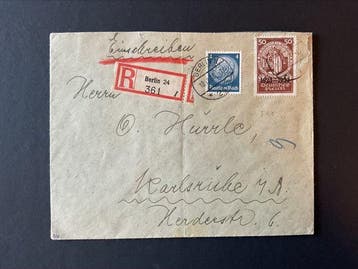 Duitse Rijk 1933 - Mi. 511 gebruikt op een aangetekende, Gestempeld