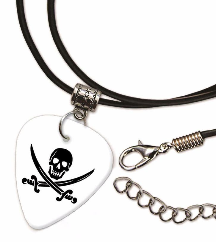 Doodshoofd plectrum ketting, sleutelhanger of oorbellen, Sieraden, Tassen en Uiterlijk, Overige Accessoires, Nieuw, Ophalen of Verzenden