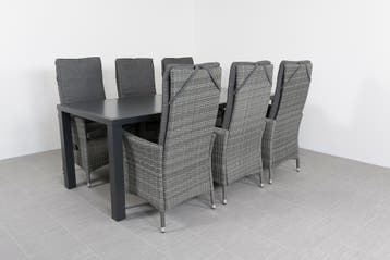 VDG Timber organic grey/Alma 210 cm. tuinset - 7-delig, Verzenden, Nieuw, Rotan, Tuinset