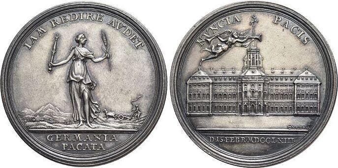 Ar-medaille 1763 Brandenburg-Preussen Pruisen Friedrich I..., Postzegels en Munten, Penningen en Medailles, Verzenden