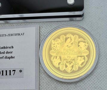 Europa. Cervus Elaphus, oro 1/200 Oz (.999) (Zonder