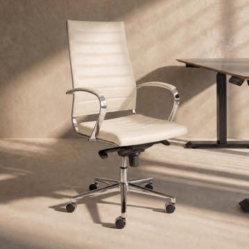 *WOONWINKEL* Design Bureaustoel Van Wit PU-leder, Verzenden, Nieuw