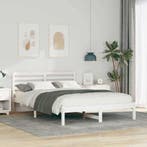 vidaXL Bedframe met hoofdeinde Wit 140 x 220 cm Massief, Verzenden, Nieuw, Wit, Hout