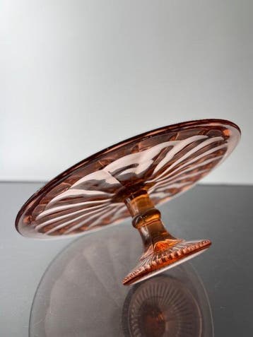 Taartschaal - Glas - taartstandaard, Antiek en Kunst