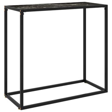 vidaXL Wandtafel 80x35x75 cm gehard glas zwart, Verzenden, Nieuw, Glas, 60 cm of meer