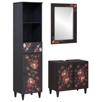 vidaXL Badkamerkastenset 3 st Massief Mango Hout, Huis en Inrichting, Badkamer | Badkamermeubels, Verzenden, Nieuw, Overige typen