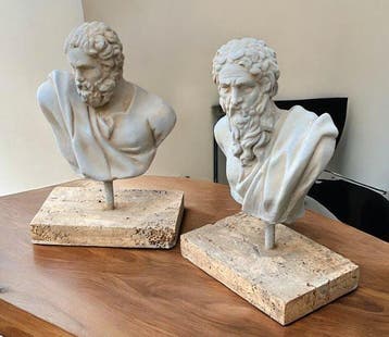 sculptuur, San Pietro e Paolo - 29 cm - Steen