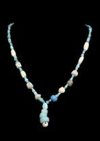 Oud-Romeins Lichtblauw glas Kralenketting (Zonder