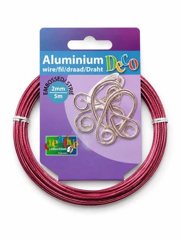 1 rol Vaessen Creative aluminiumdraad embossed rond 2 mm..., Ophalen of Verzenden, Nieuw, Kraal