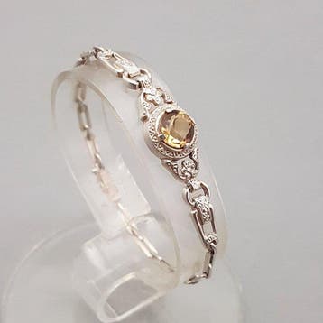 Zilver, Art Deco Citrien(Getest) - Armband