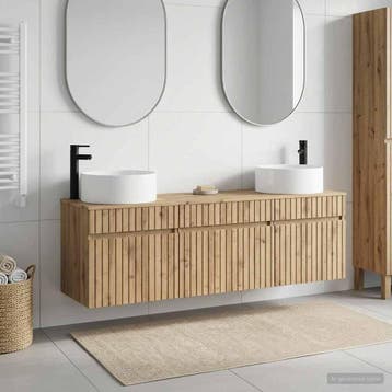 vidaXL Badkamerkastenset 3 st Artisanaal eiken 49 x 44,5 x, Verzenden, Nieuw