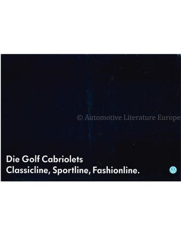 1991 VOLKSWAGEN GOLF CABRIOLET CLASSICLINE | SPORTLINE |, Nieuw, Volkswagen, Author