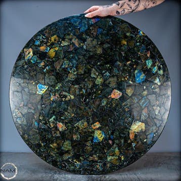 Natuurlijke Galaxy-labradoriet Tafelblad / Bord- 15341.92 g, Antiek en Kunst