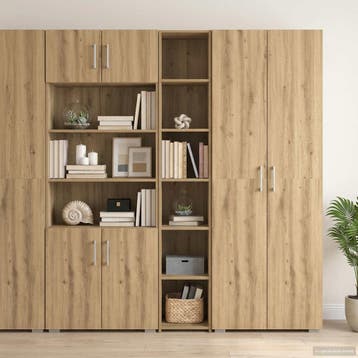 vidaXL buffetkast Artisanaal eiken 30 x 41 x 185 cm Bewerkt, Minder dan 50 cm, Verzenden, Nieuw, Minder dan 100 cm