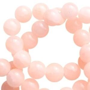 20 x Crackled opal glaskralen 8 mm Peach orange, Ophalen of Verzenden, Nieuw, Kraal