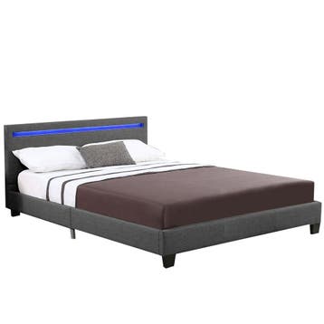 Gestoffeerd bed Verona - 120 x 200cm - Donkergrijs - LED ver, Verzenden, Nieuw