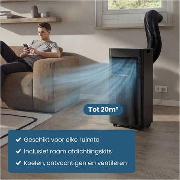 2dekans | Auronic Mobiele Airco - 7.000 BTU - 3-in-1 -, Ophalen of Verzenden, Zo goed als nieuw