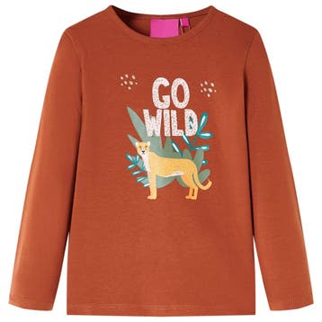 vidaXL Kindershirt met lange mouwen 104 cognackleurig, Verzenden, Nieuw
