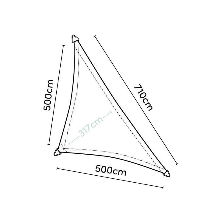 Platinum Schaduwdoek Driehoek 90° Olijf 710 cm, Tuin en Terras, Overkappingen