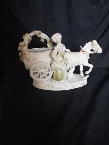 germany - Beeldje, cheval - 18 cm - Biscuit porselein - 1850