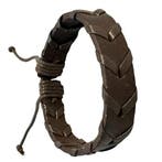 Fako Bijoux - Armband - Leder - Twist - Bruin, Verzenden, Nieuw