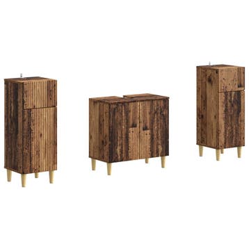 vidaXL 2-delige Badkamerkast Set ARNHEM Oud hout Bewerkt, Verzenden, Nieuw