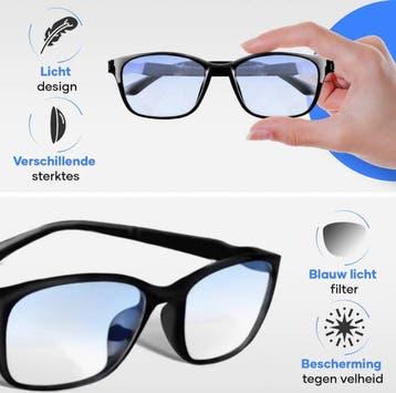 Blauw Licht Bril met Sterkte +1.5 - Blue light Glasses -, Ophalen of Verzenden, Nieuw in verpakking