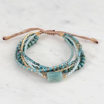 Bohemian Turquoise Kralen Armbanden Set - Multi-Layer Boho S, Verzenden, Nieuw
