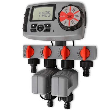 vidaXL Besproeiingstimer automatisch met 4 Stations 3 V, Verzenden, Nieuw