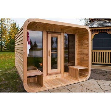Dundalk Luna Red Cedar Knotty sauna 274 x 244 cm met veranda, Ophalen of Verzenden, Nieuw