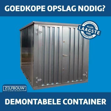 Stalen 4x2 zeecontainer met dubbele deur aan de kleine zijde