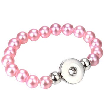 Fako Bijoux - Armband Voor Click Buttons - Kralen - Roze, Verzenden, Nieuw