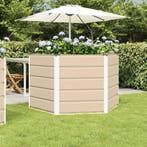 vidaXL Plantenbak Ivoor 129 x 129 x 75 cm Staal, Tuin en Terras, 100 cm of meer, Verzenden, Nieuw, Metaal