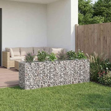 vidaXL Gabion Verhoogd Bed 2 st 250 x 50 x 80 cm, Verzenden, Nieuw, IJzer