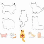 Set met 5 verschillende poezen koekjes uitsteekvormen, Verzenden, Nieuw, Taarten of Cupcakes, Bakvorm