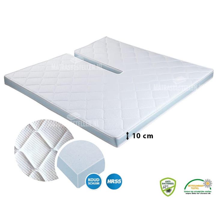 Tencell topper HR55 10 cm - Split - 160/210, Huis en Inrichting, Slaapkamer | Beddengoed, Overige typen, Wit, Nieuw, Verzenden