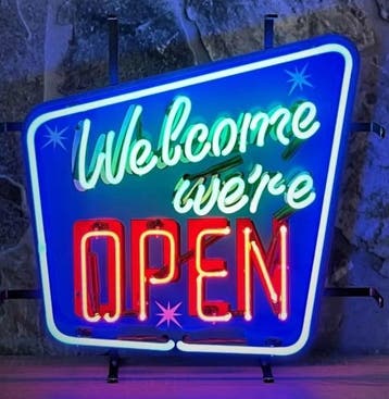 Welcome open NEON sign bord led lichtbord verlichting lamp X, Verzenden, Nieuw in verpakking