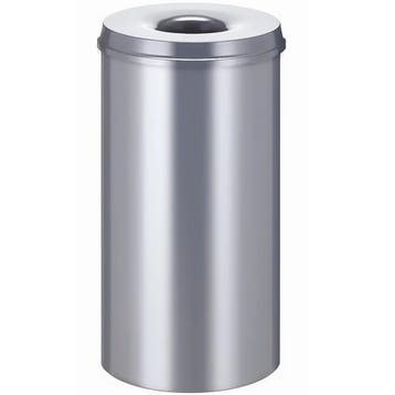 Afvalbak | Metaal | Zilver | 50L | Open | Vlamdovend |, Verzenden, Nieuw in verpakking