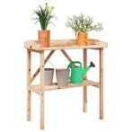 vidaXL Plantentafel met schap 78x38x82,5 cm massief, Verzenden, Nieuw
