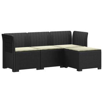 vidaXL 4-Persoons Tuinbank met Kussens Rieten Look PP, Verzenden, Nieuw