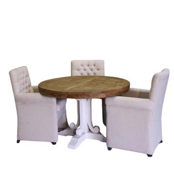 Ronde tafel met witte poot -  140 cmRonde eettafels, Huis en Inrichting, Tafels | Eettafels, Ophalen of Verzenden, Nieuw