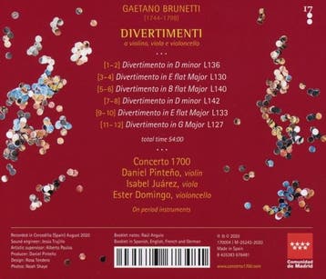 cd - concerto 1700 - GAETANO BRUNETTI: DIVERTIMENTI A VIO..., Verzenden, Zo goed als nieuw
