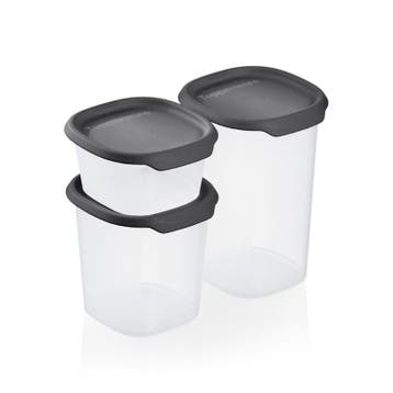 Tupperware Set One Touch Fresh Voorraadbus Vierkant Zwart, Ophalen of Verzenden, Nieuw