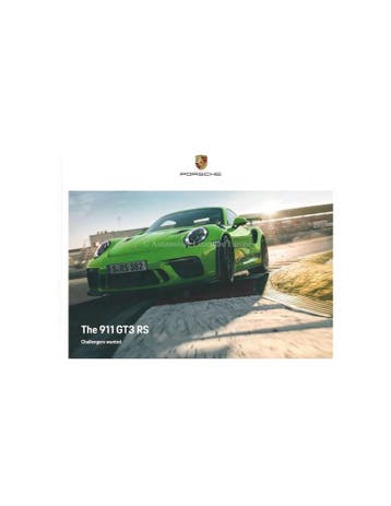 2019 PORSCHE 911 GT3 RS HARDCOVER BROCHURE ENGELS, Nieuw, Porsche, Author