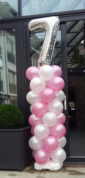 Ballonnenpaal met grote ballon-Paars - Rood, Nieuw
